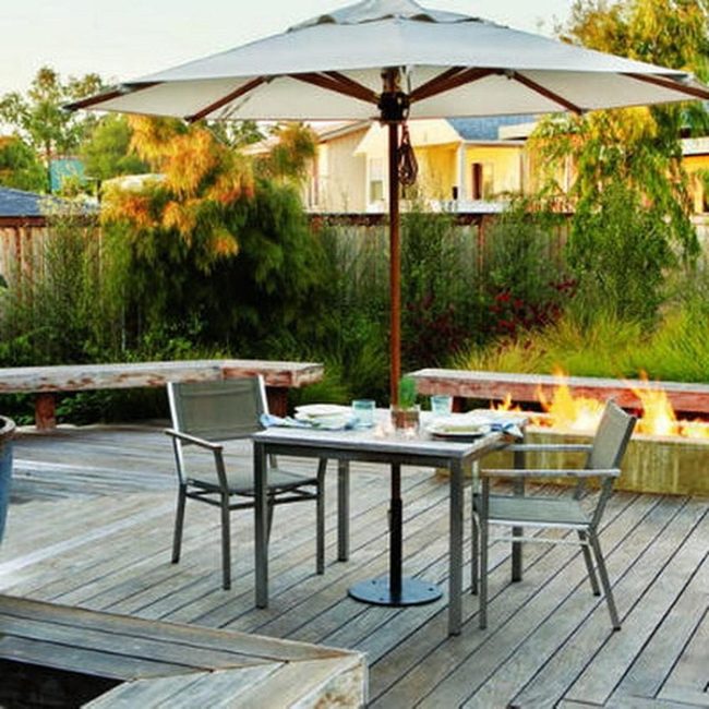 Firelit Wooden Deck Retreat