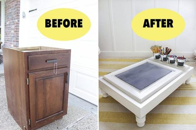 Painted Wood Desk Transformation