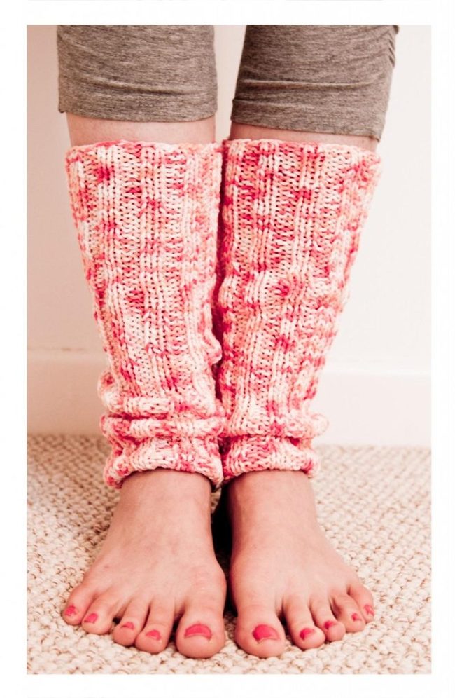 Pink Knit Leg Warmers Casual