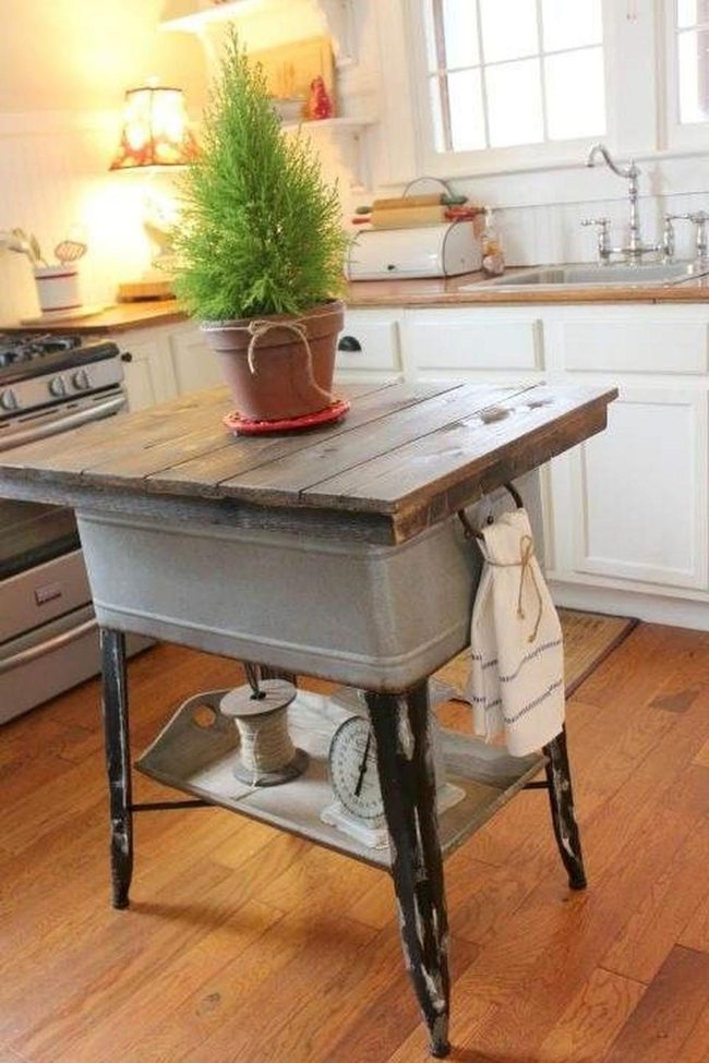 Wheeled Vintage Tub Counter