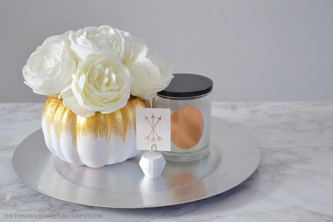 White Roses Golden Pumpkins