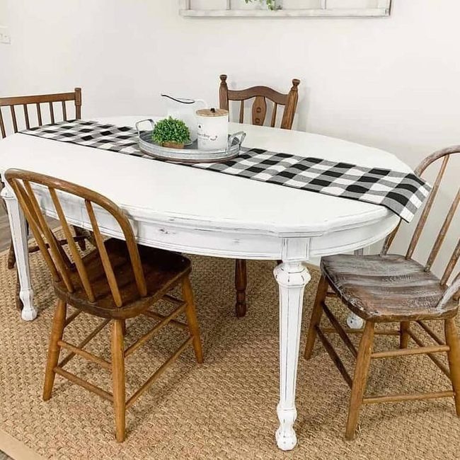 Distressed White Kitchen Table