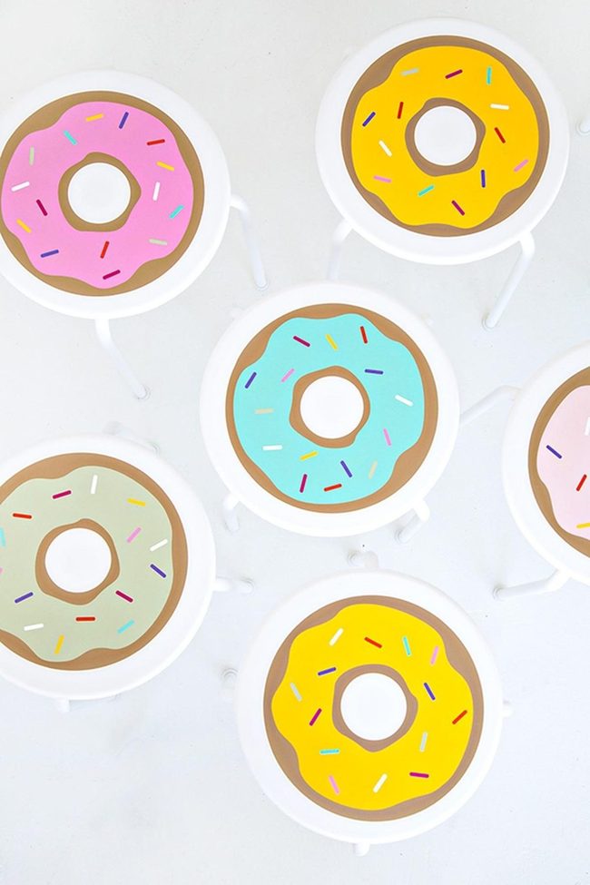 Frosted Donut Stools In Candy Colors