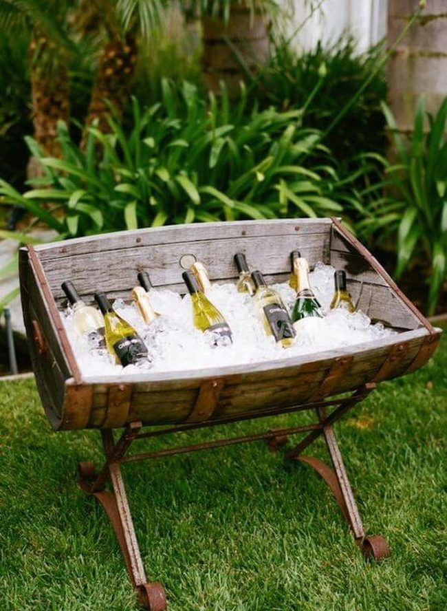 Weathered Wine Barrel Ice Bucket