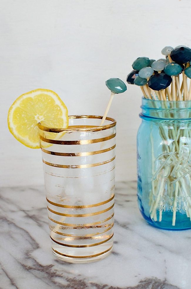 Gold-Striped Cocktail Sparkle
