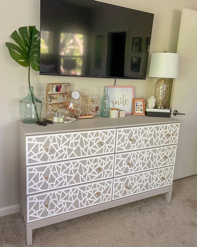 Geometric Black And White Dresser