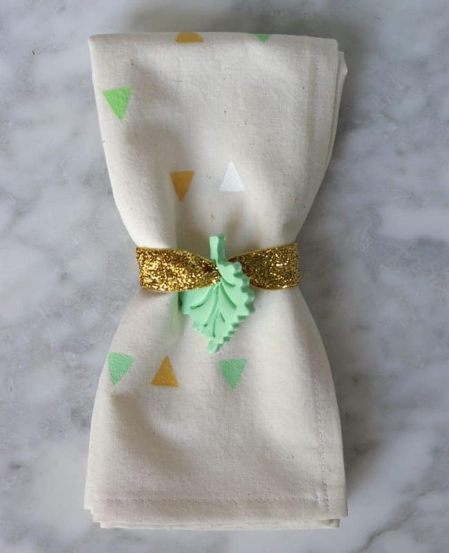 Geometric Triangles, Gold Ribbon Accent