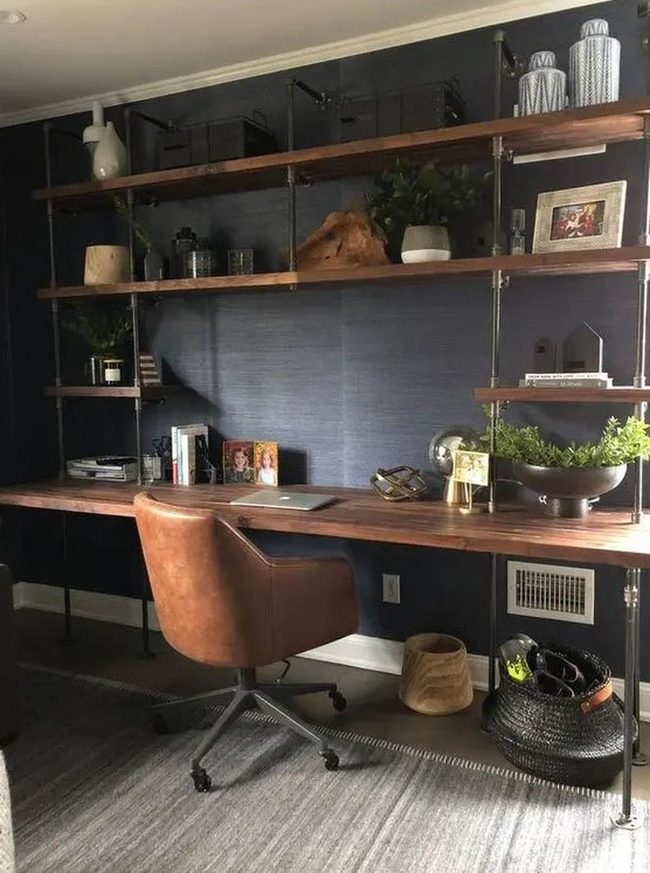 Navy Blue Office Sanctuary