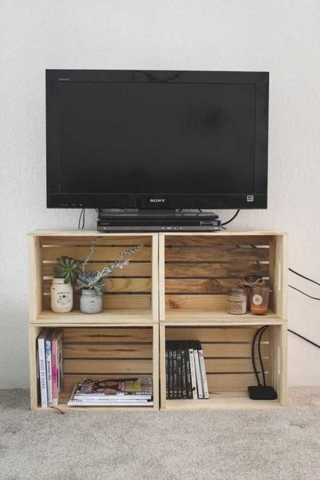 Wooden Crate Tv Stand