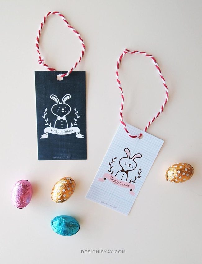 Foil-Wrapped Eggs And Bunny Tags