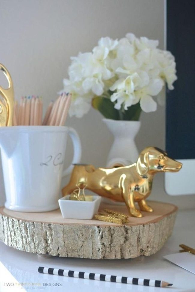 Gold And Ivory Workspace Elegance