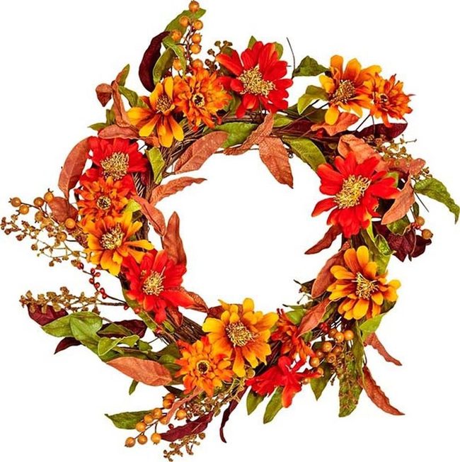 Autumn Wreath In Fiery Layers