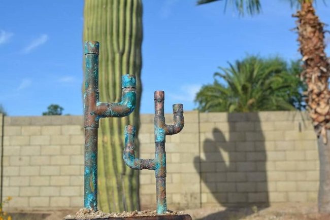 Industrial Metal Cacti Sculptures