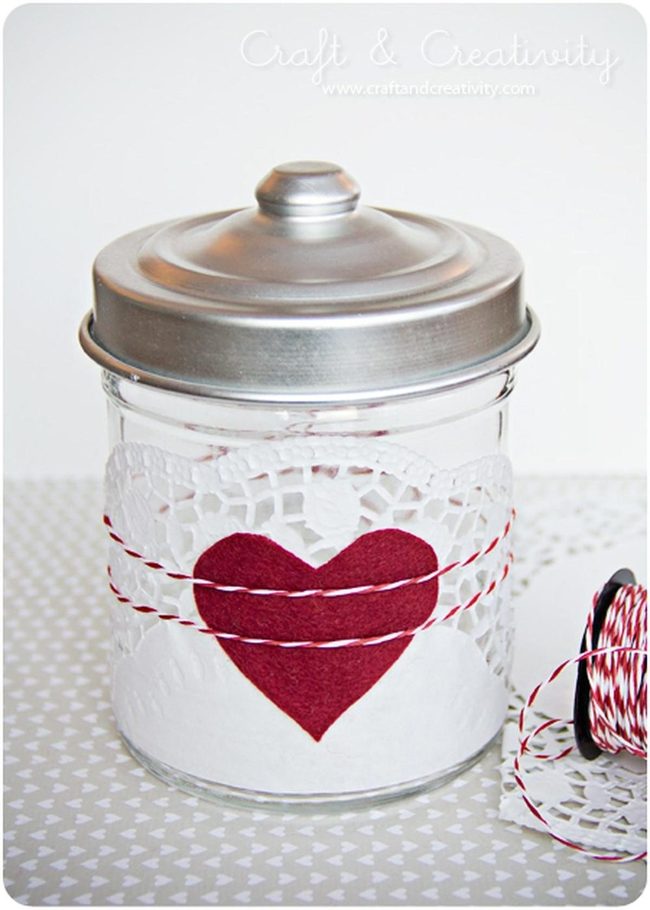 Red Heart Mason Jar Gift