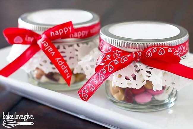 Pink M&M Trail Mix Jars