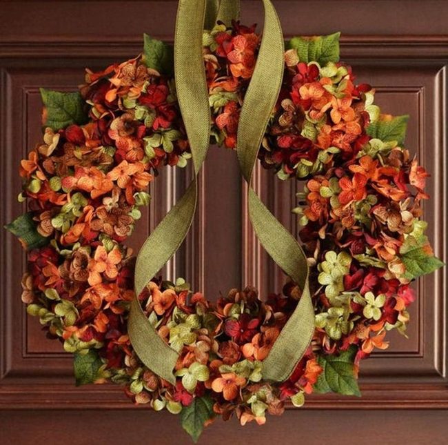 Autumn Hydrangea Grapevine Wreath