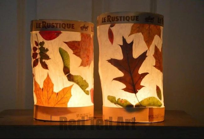 Glowing Autumn Leaf Lanterns
