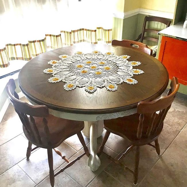 Antique Finish Kitchen Table Refresh