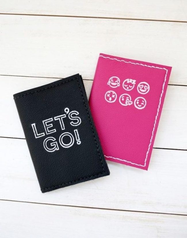 Black Leather Smiley Wallets
