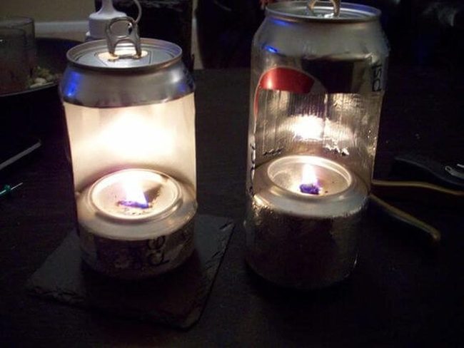 Recycled Metal Candle Glow