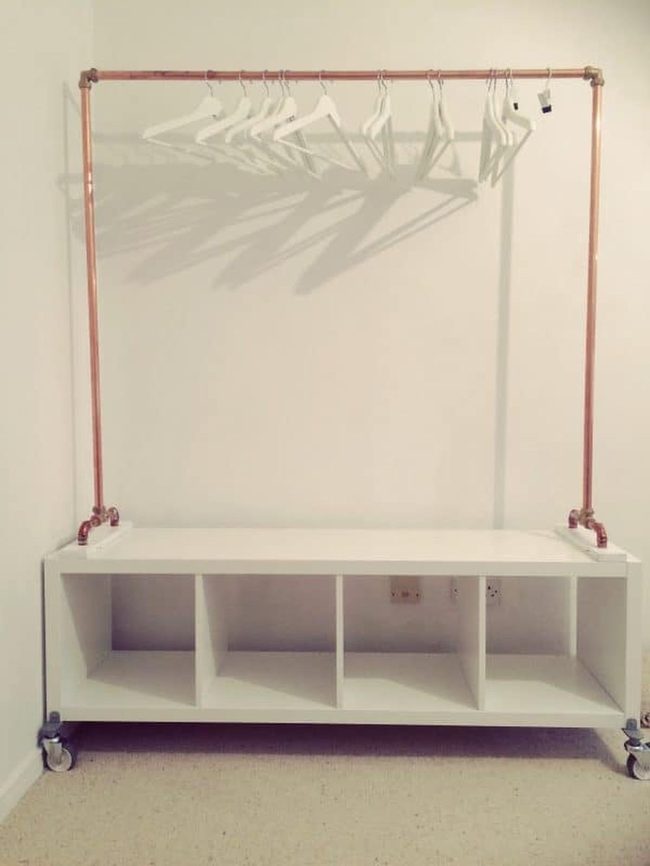 Copper Pipe Mobile Wardrobe Rail