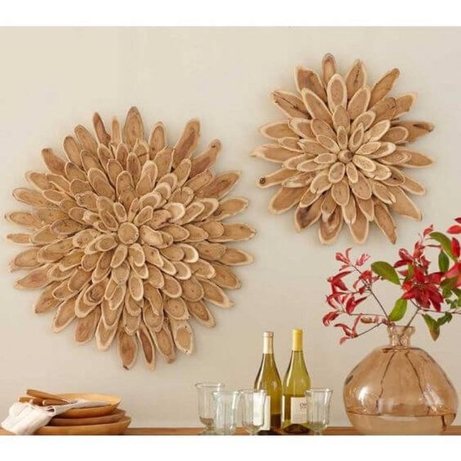 Natural Wood Slice Flowers