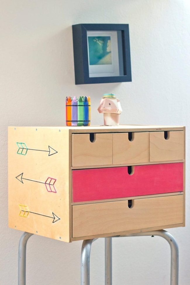 Tall Wood Drawer Storage
