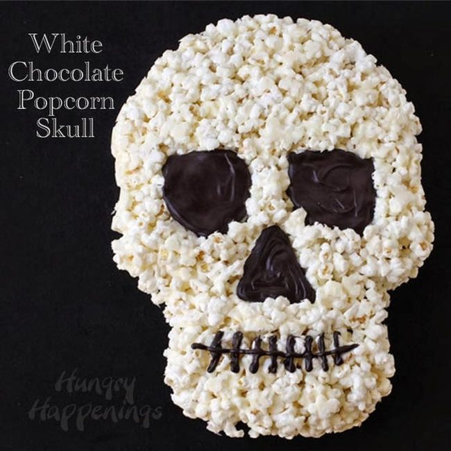 Dark Chocolate Popcorn Skull