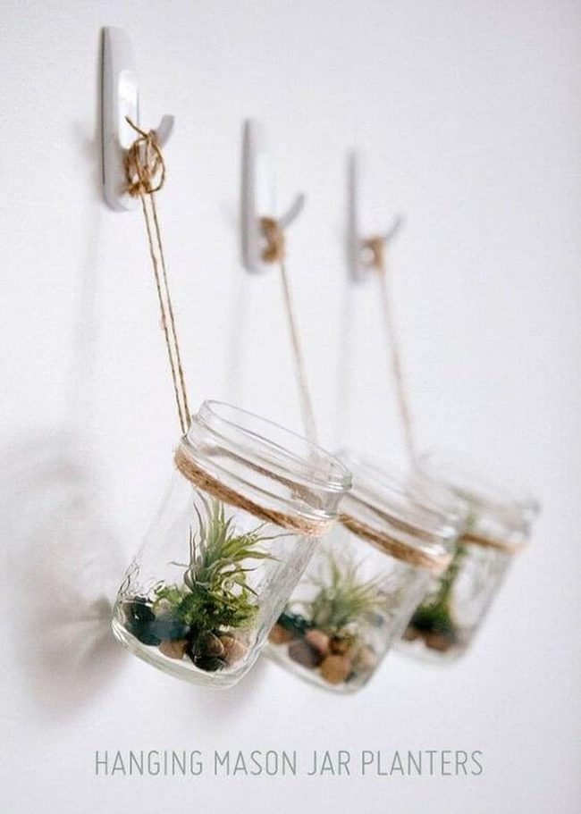 Suspended Mason Jar Air Gardens