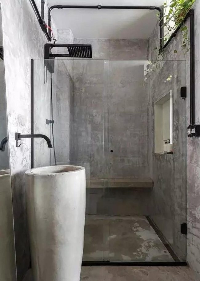 Gray Stone Cylinder Sink