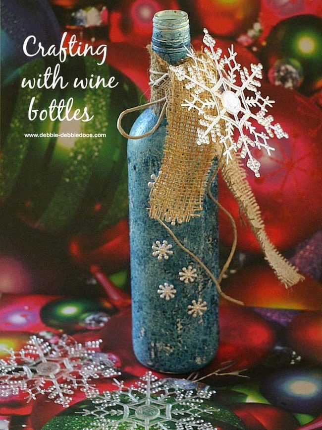 Blue Chalk Wine Bottle Elegance