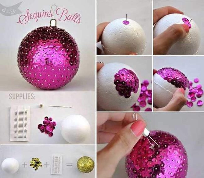 Sequined Foam Ornaments Catch Light