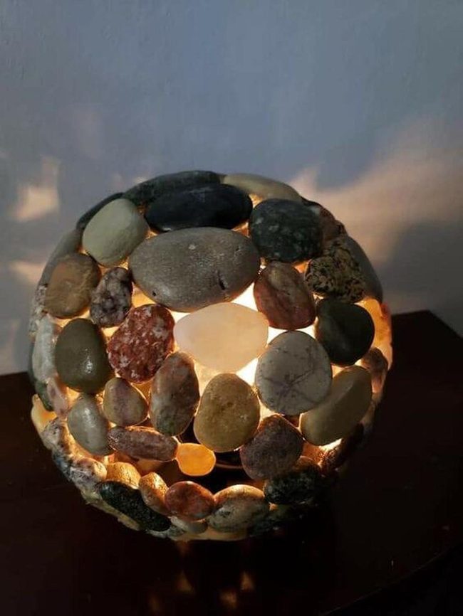 Pebble Stone Sphere Lamp