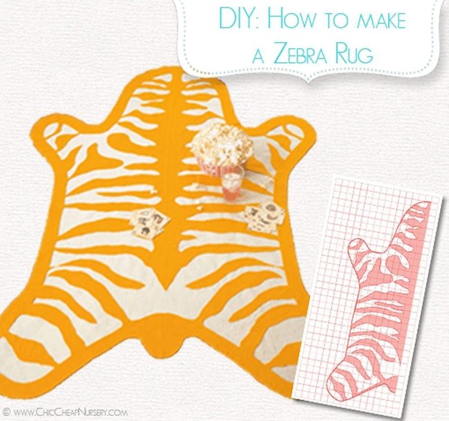 Orange Striped Zebra Floor