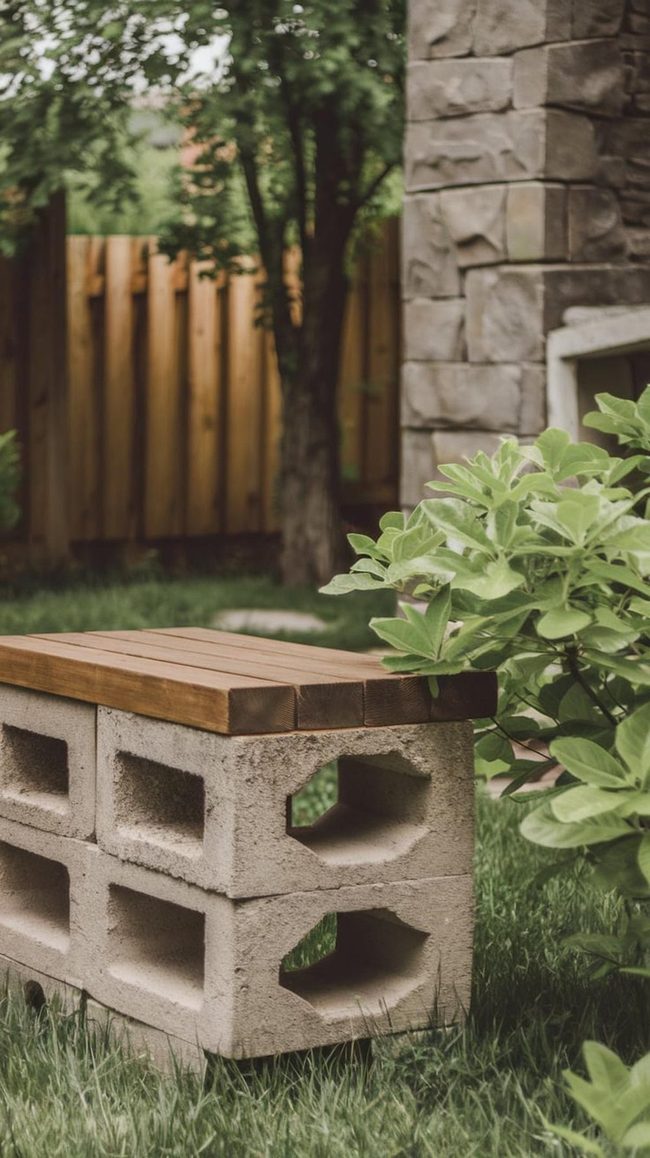 Stacked Cinder Block Seating