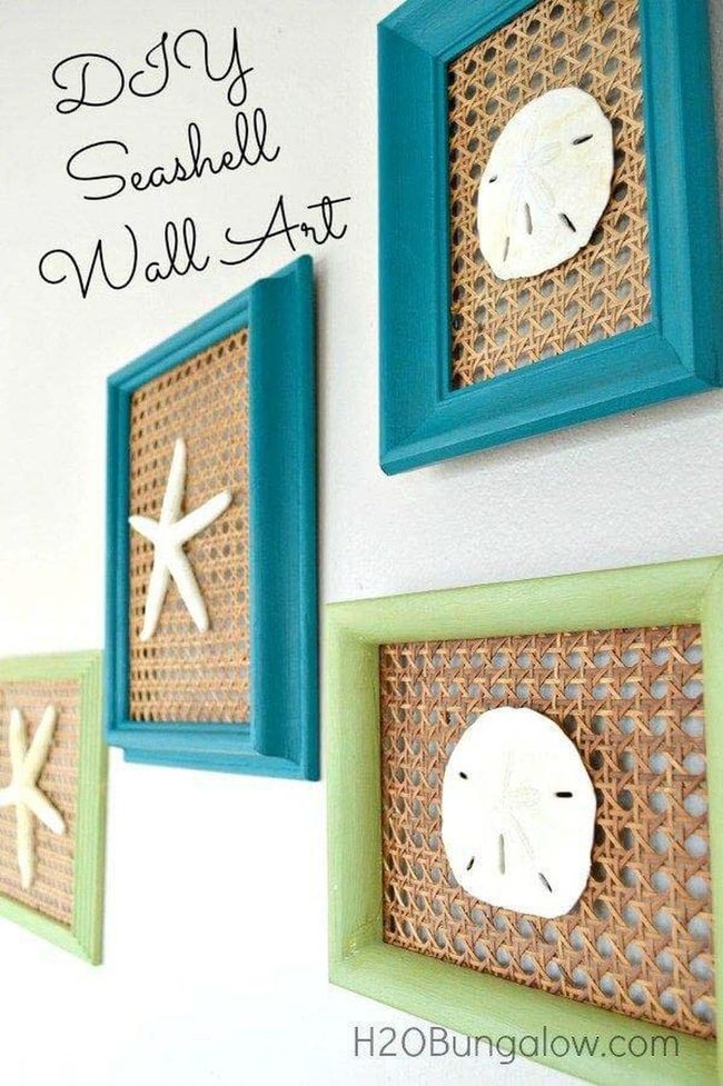 Framed Seashells Beach Wall