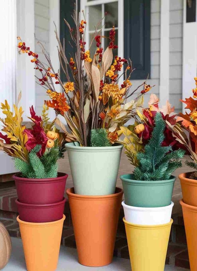 Painted Terracotta Fall Clusters