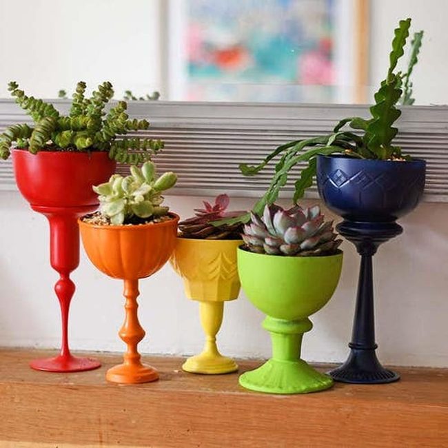 Mixed Material Succulent Vessels