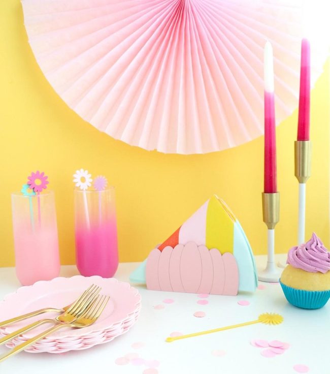Yellow Walls, Pink Candles, Golden Celebration