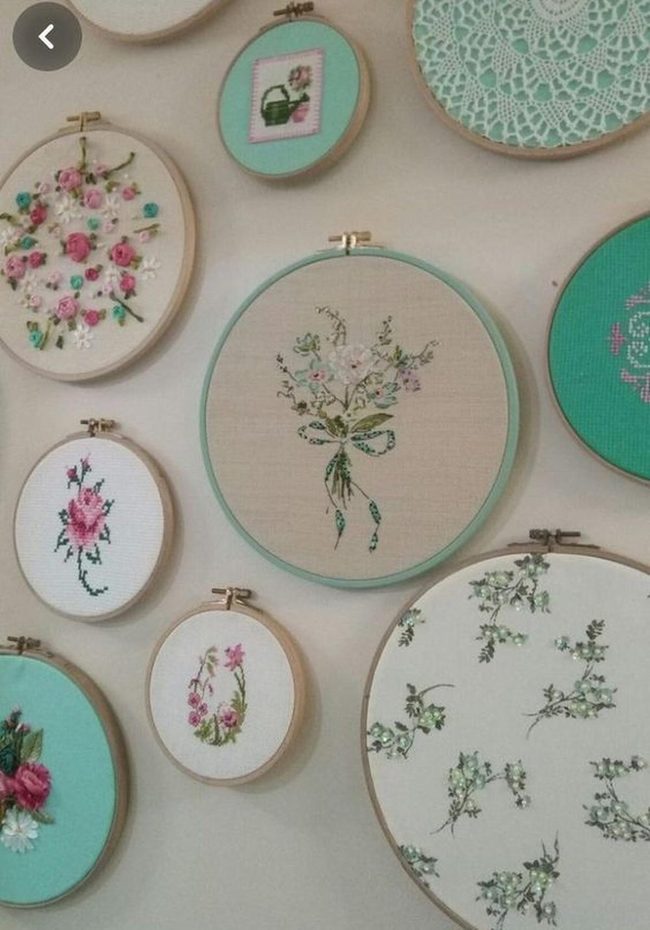 Pink Floral Embroidery Hoops