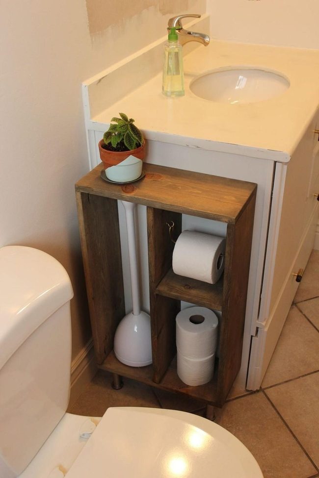 Reclaimed Wood Cabinet With Greenery