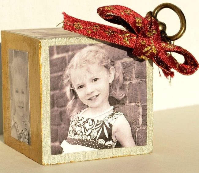 Wooden Photo Cube Black White