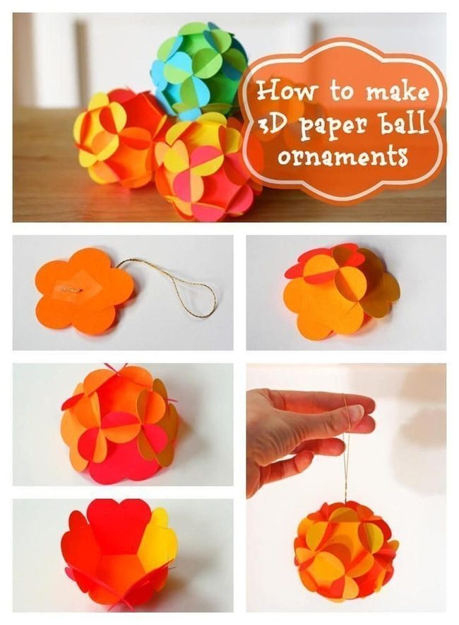 Paper Geometric Tree Ornaments
