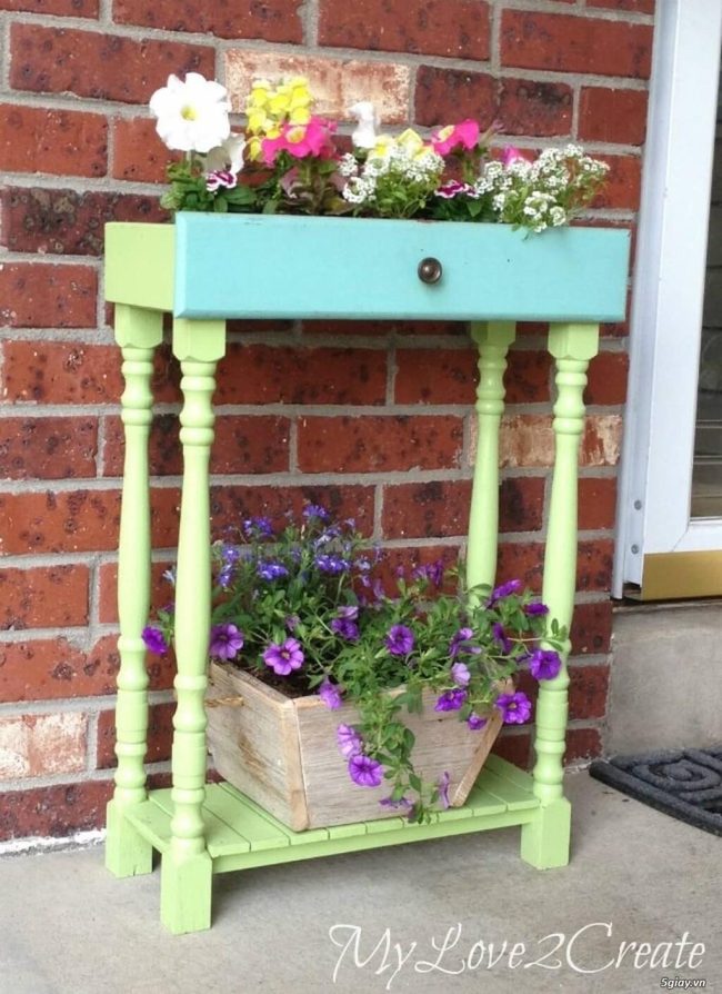 Painted Drawer Planter Garden