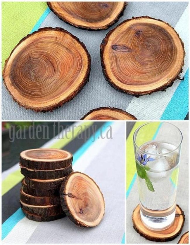 Raw Wood Ring Coasters