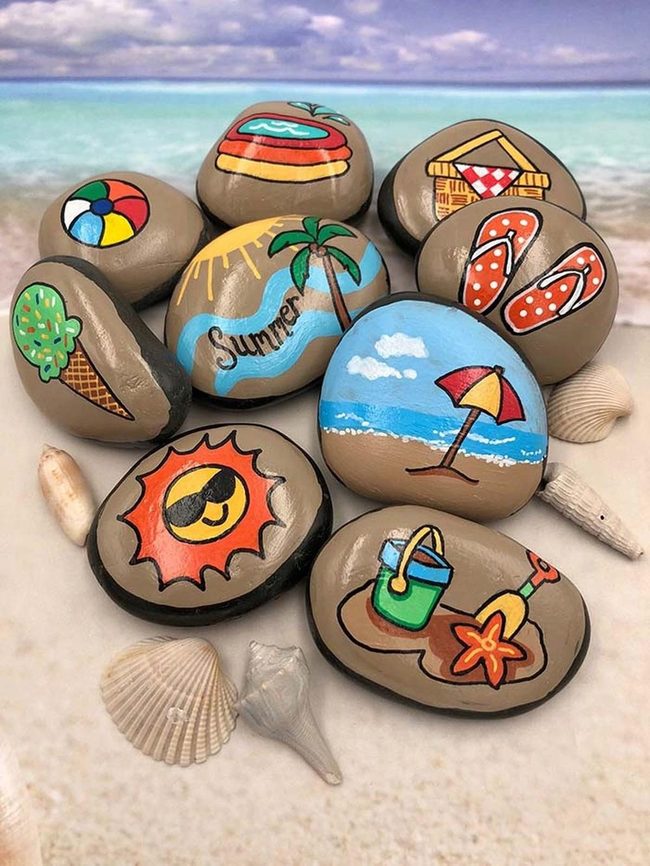 Colorful Beach Rocks Garden