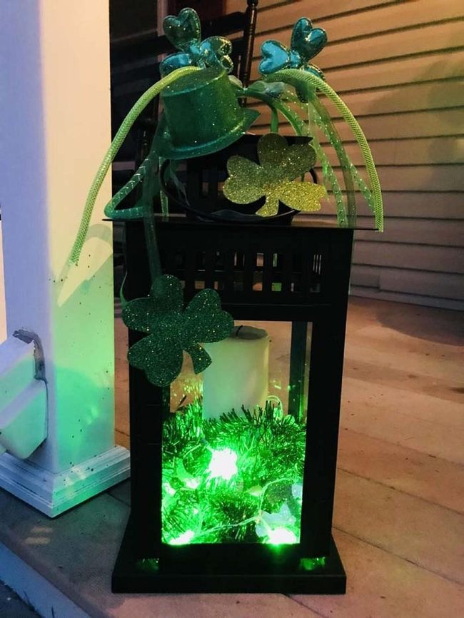 Green Lit Shamrock Lanterns