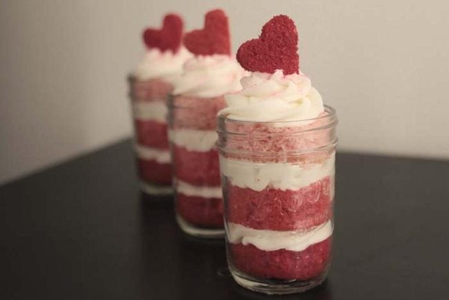 Strawberry Cake Jar Layers