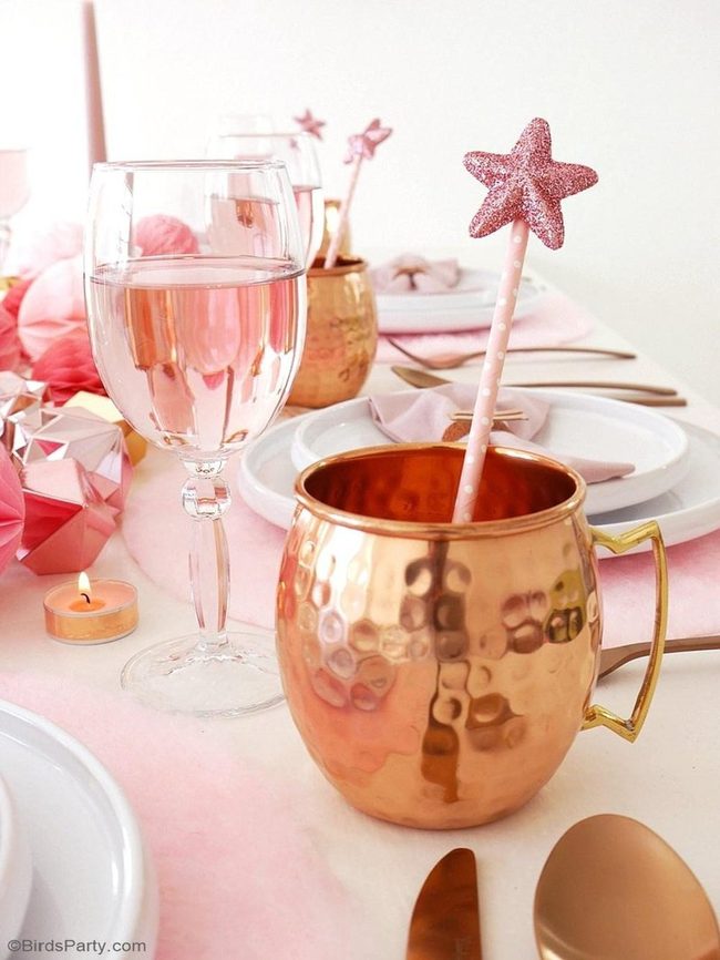 Copper Mugs, Pink Elegance