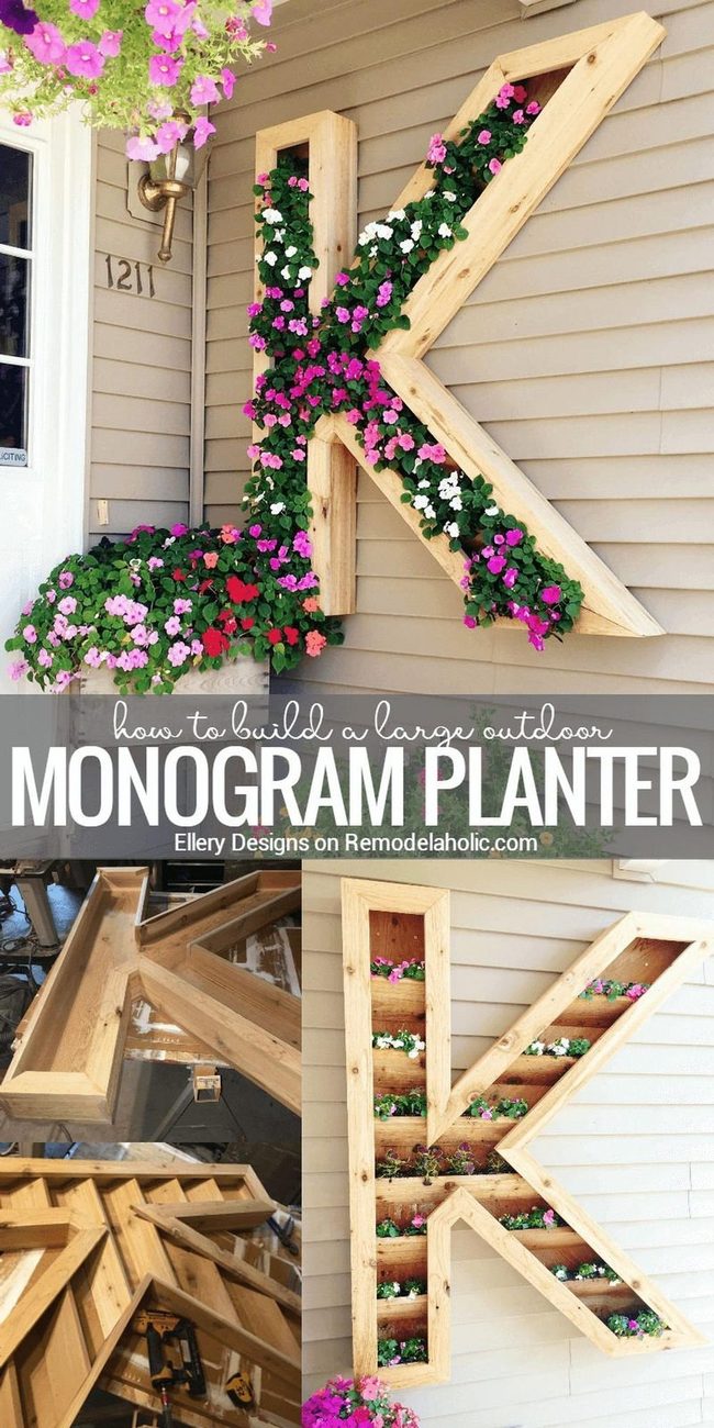 Monogram Planters Bright Paint